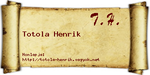Totola Henrik névjegykártya